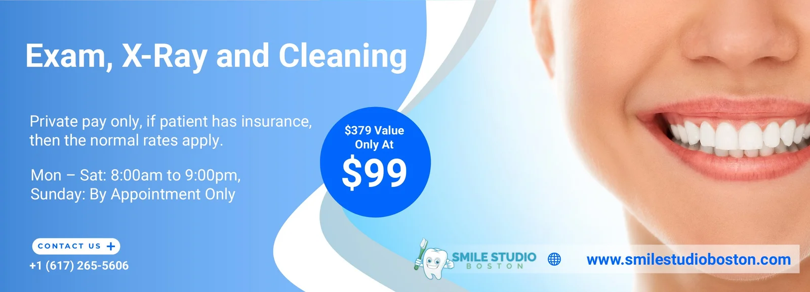 Smile Studio Boston - Exam, X-Ray and Cleaning special offer